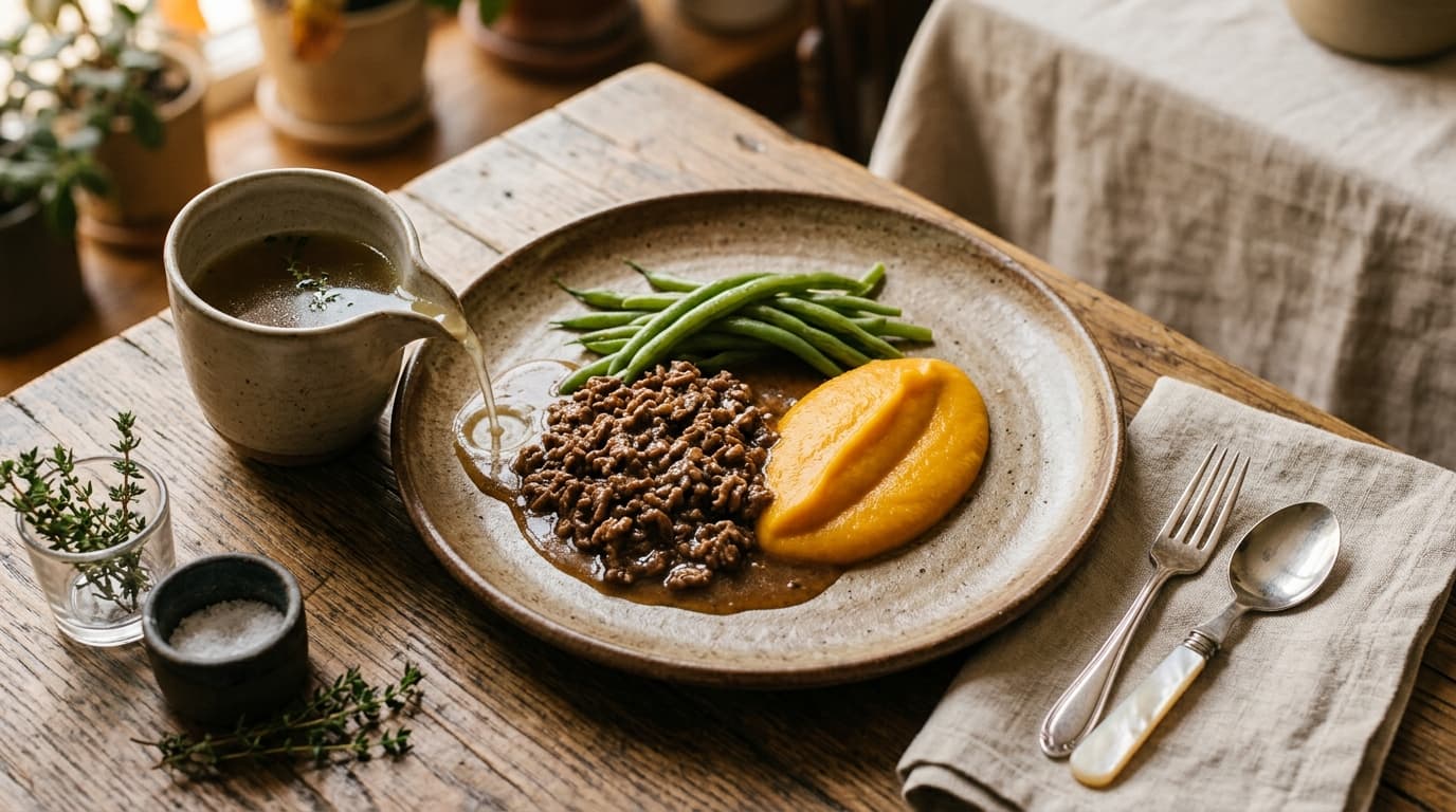 Cuban picadillo bowl adapted to IDDSI Level 5
